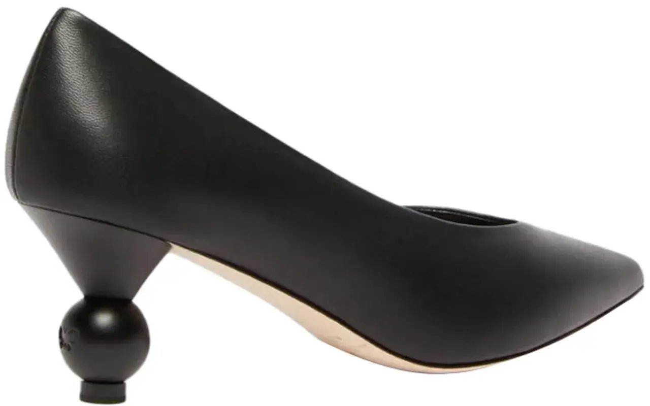 Eleganter, schwarzer Pointed-Toe-Pumps mit skulpturalem Absatz