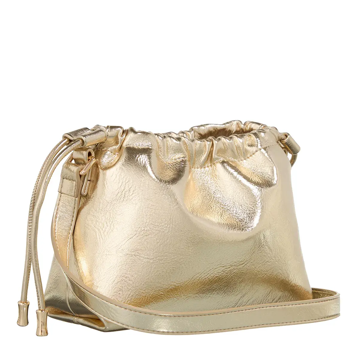 Metallic Lederbeutel mit Riemen