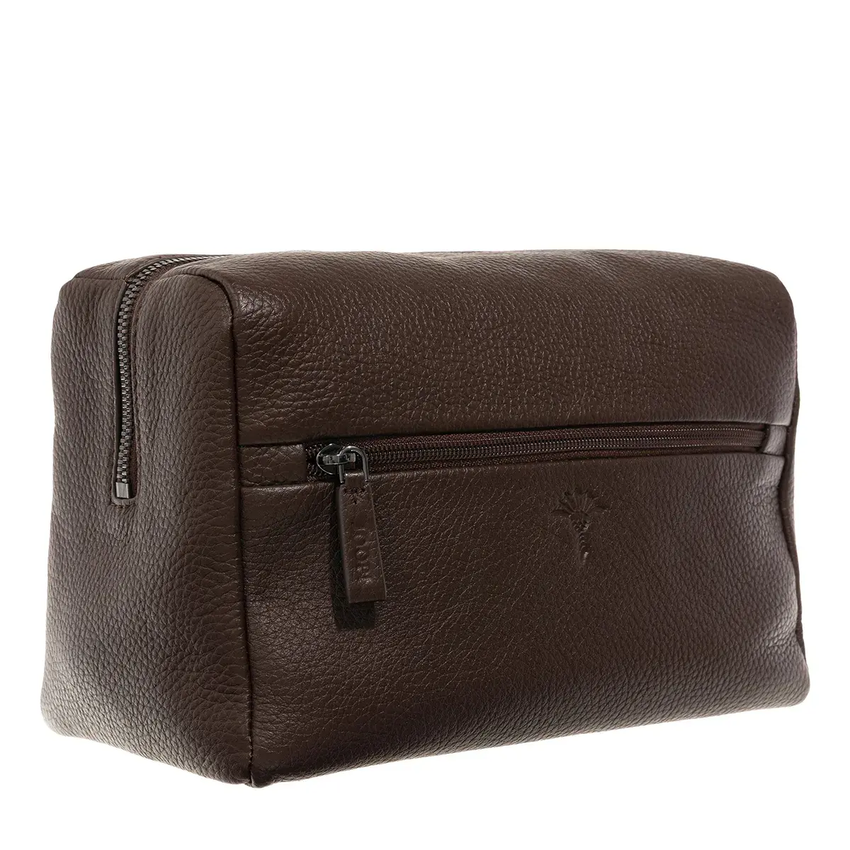 Waschbeutel Kosmetiktasche aus genarbtem Leder