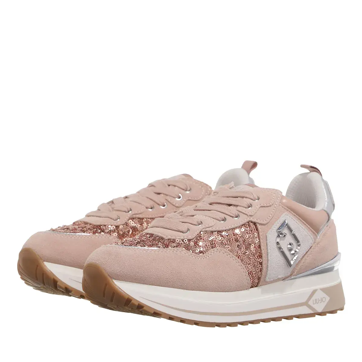 Blushrosa Pailletten Low-Top Sneaker