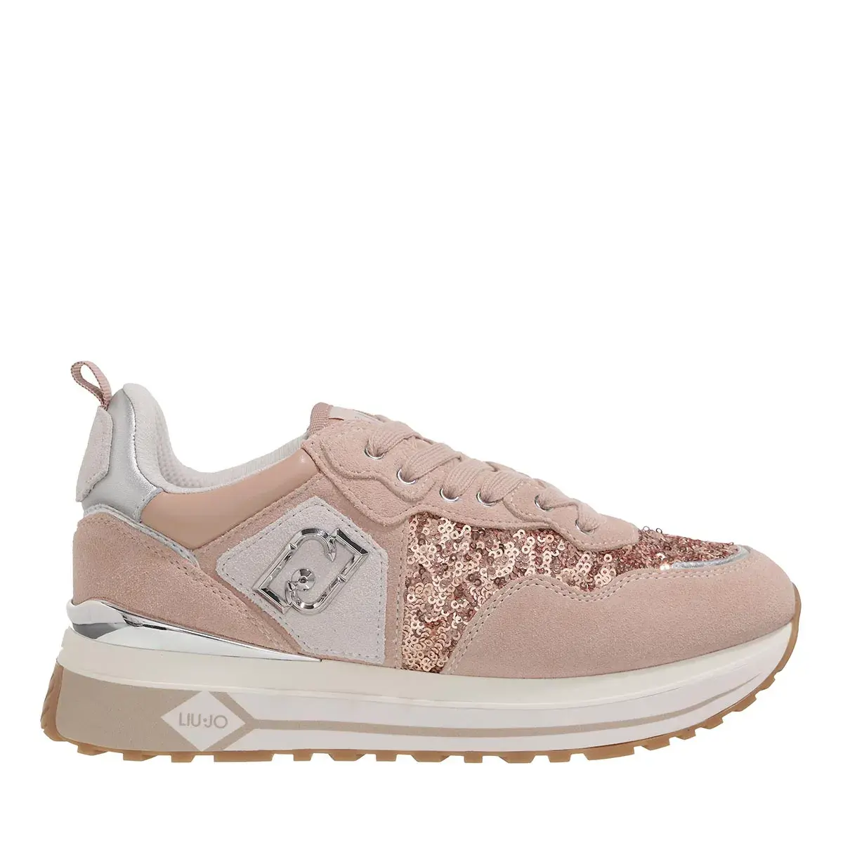 Blushrosa Pailletten Low-Top Sneaker
