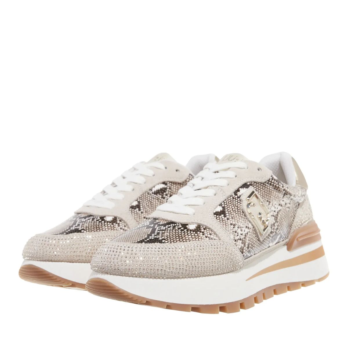 Plateau-Sneaker mit Schlangenmuster