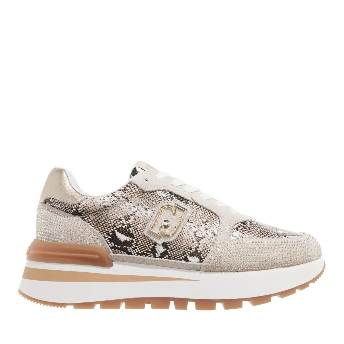 Plateau-Sneaker mit Schlangenmuster