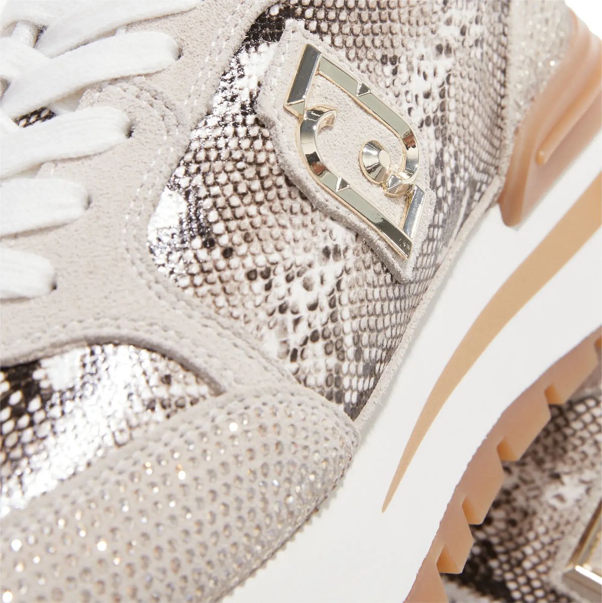Plateau-Sneaker mit Schlangenmuster
