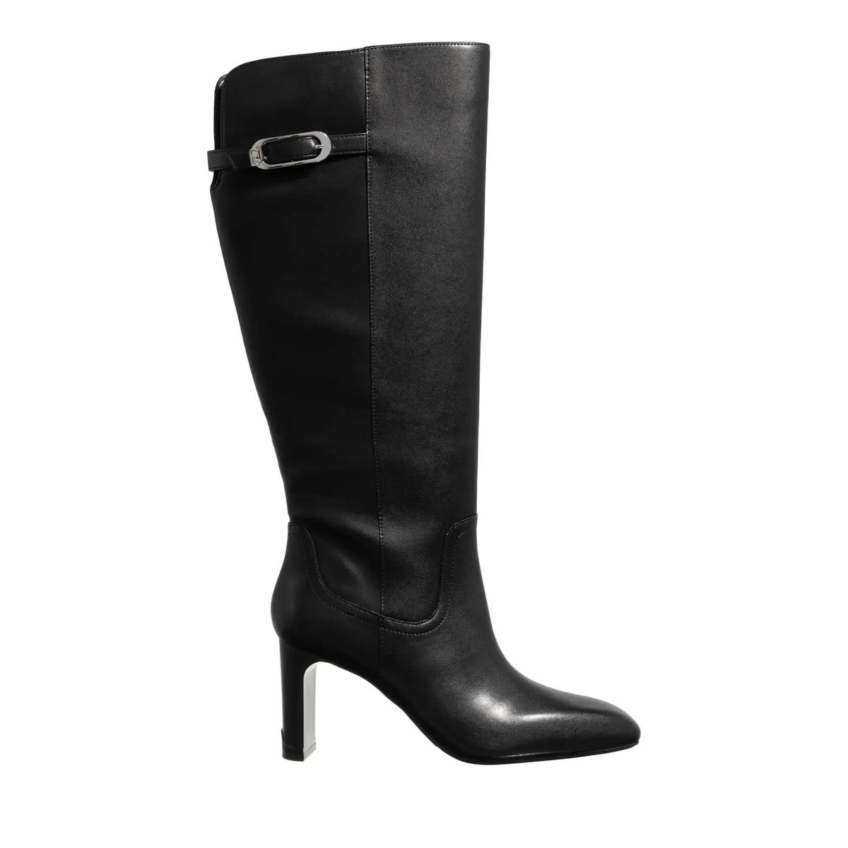 Kniehohe Stiefeletten aus Leder mit Absatz