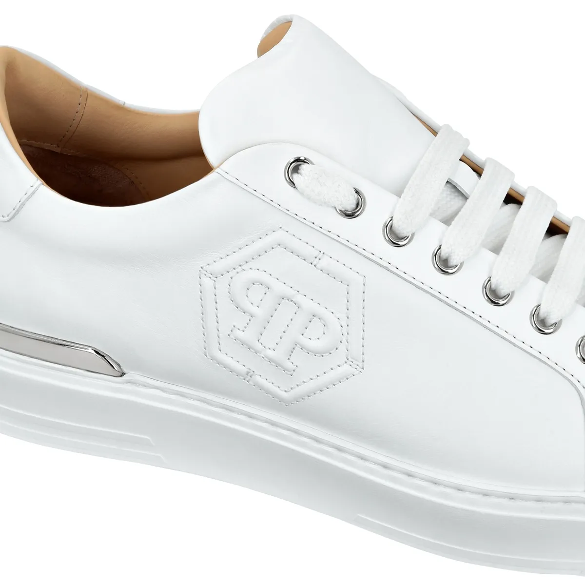 Weiße Damen-Leder-Sneakers