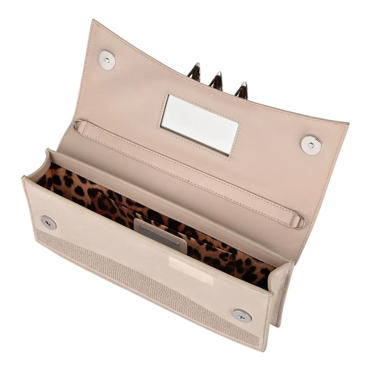 Verzierte Leder Clutch Tasche mit Totenkopf-Detail