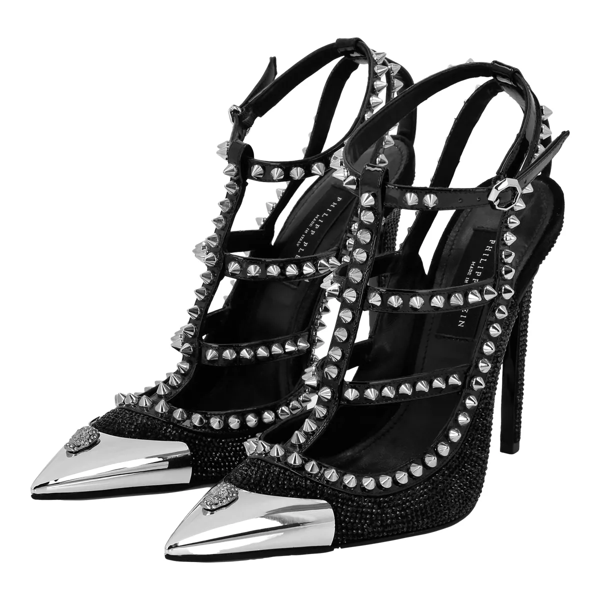 Nietenschuhe mit Stiletto-Absatz
