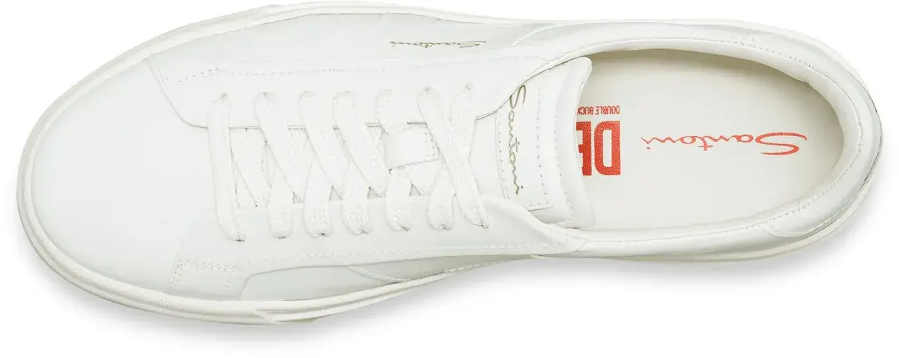 Weißer Leder Low-Top Mode Sneaker