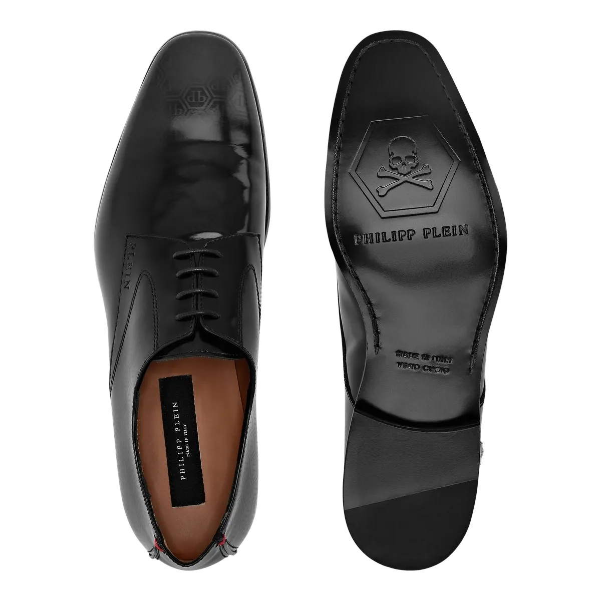 Schwarze Derby-Schnürschuhe aus Leder