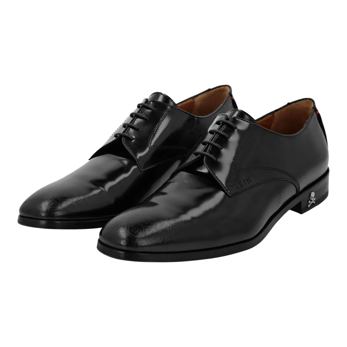 Schwarze Derby-Schnürschuhe aus Leder