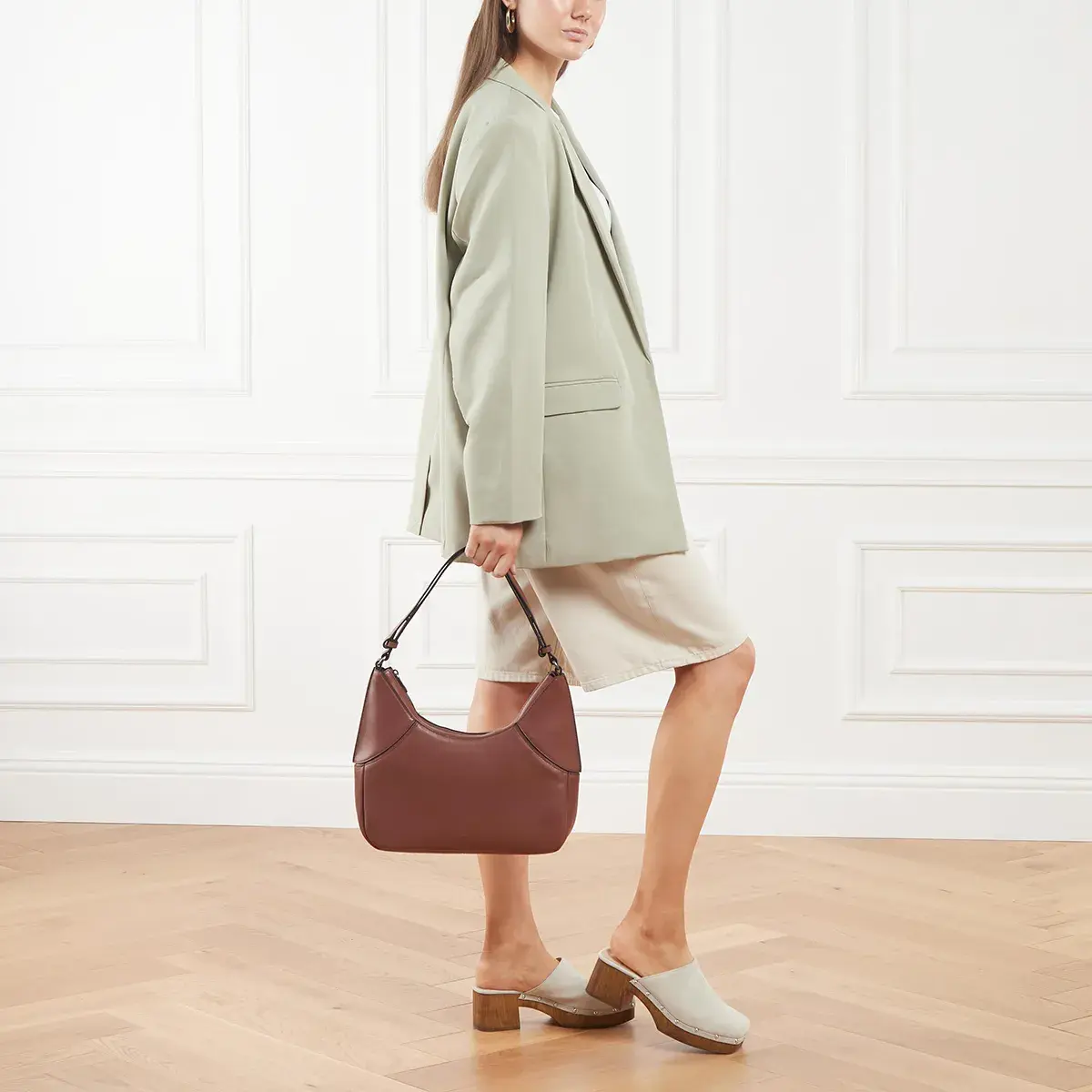 Klassische Hobo-Tasche aus Leder