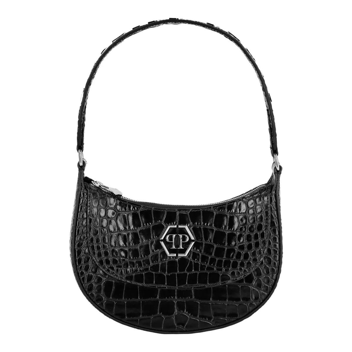 Ledertasche mit Kroko-Print