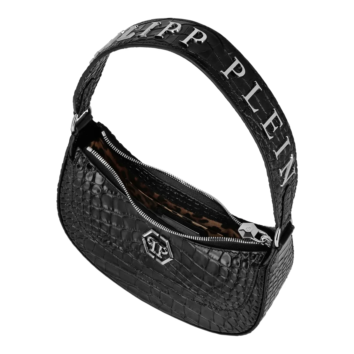 Ledertasche mit Kroko-Print