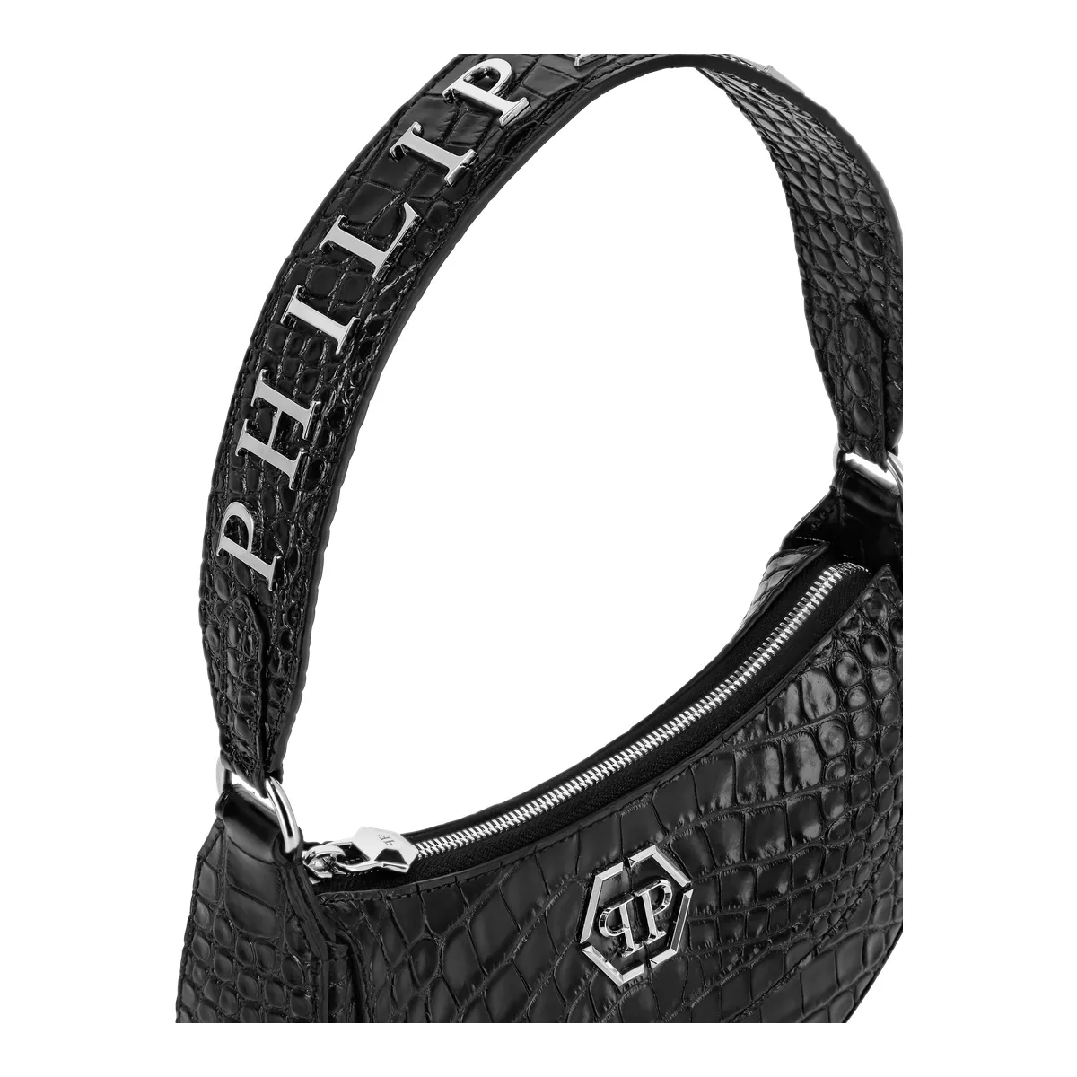 Ledertasche mit Kroko-Print