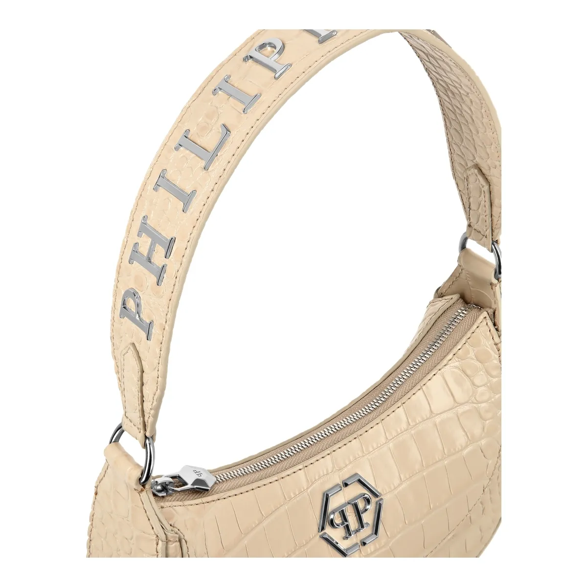 Schultertasche mit Kroko-Print