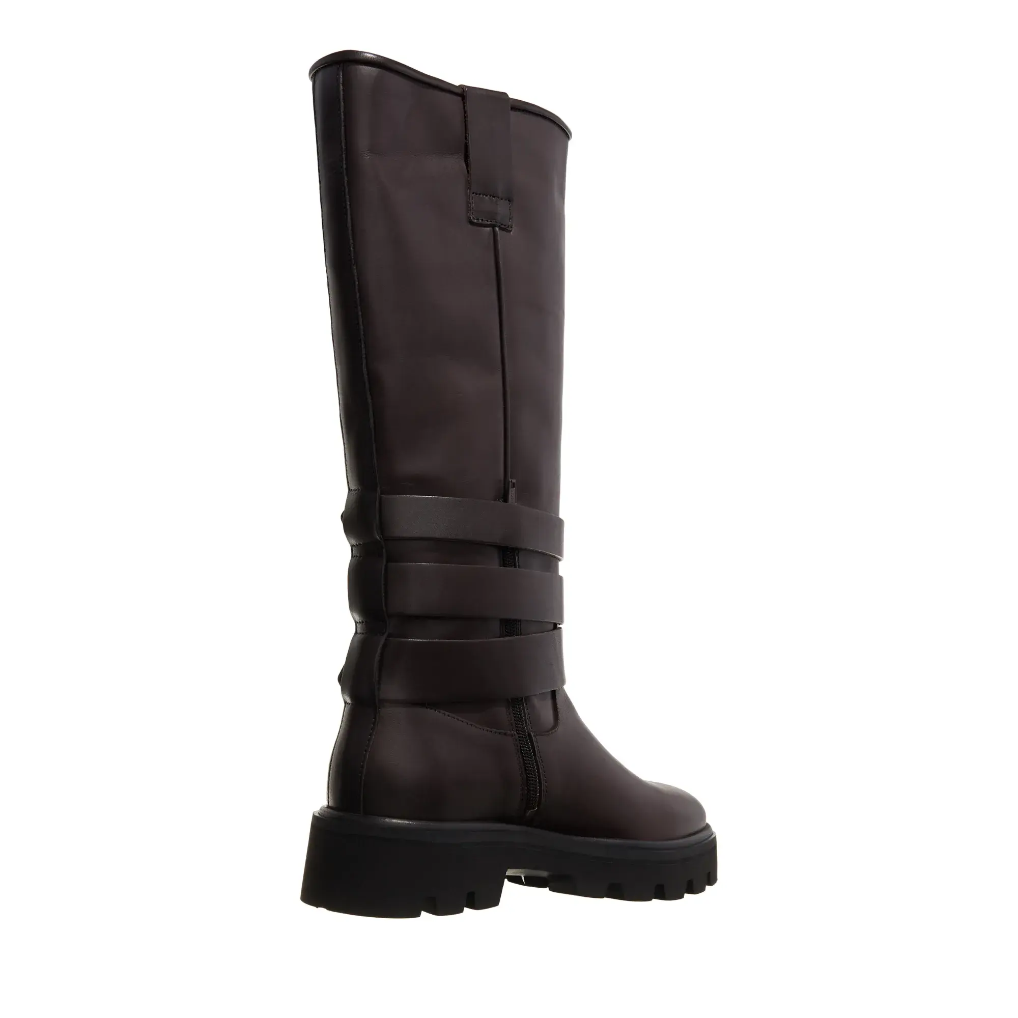 Lederhohe Stiefel mit Schnallen