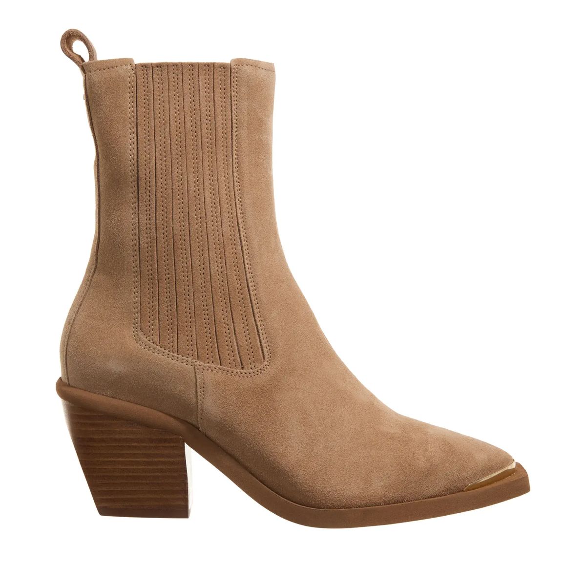 Wildleder-Stiefelette mit goldenem Detail