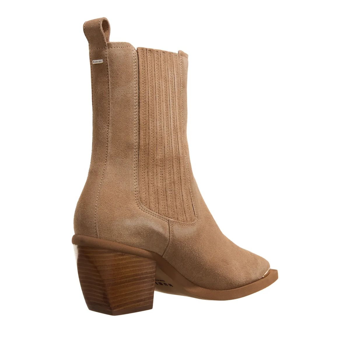 Wildleder-Stiefelette mit goldenem Detail