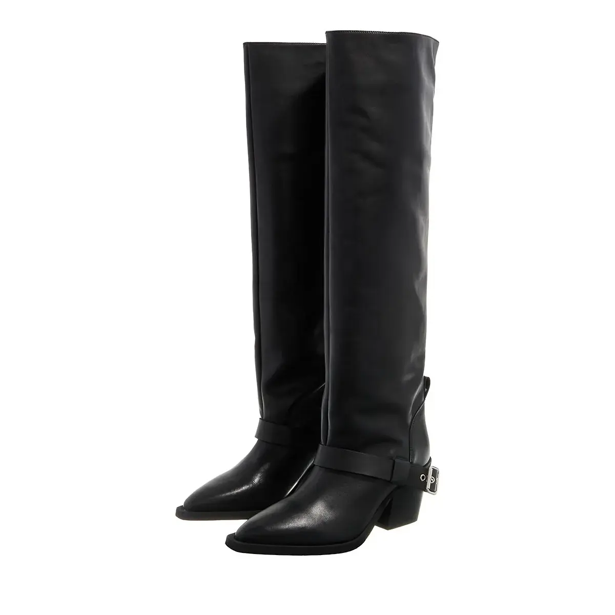 Schwarze Kniehohe Stiefel mit Absatz