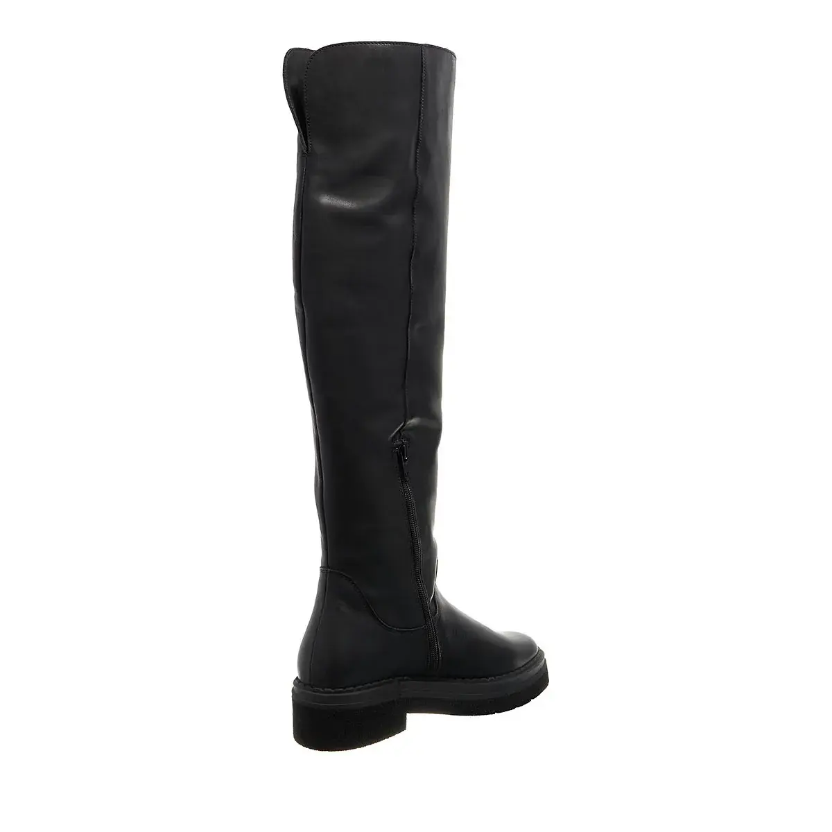 Schwarze Overknee-Plateau-Stiefel