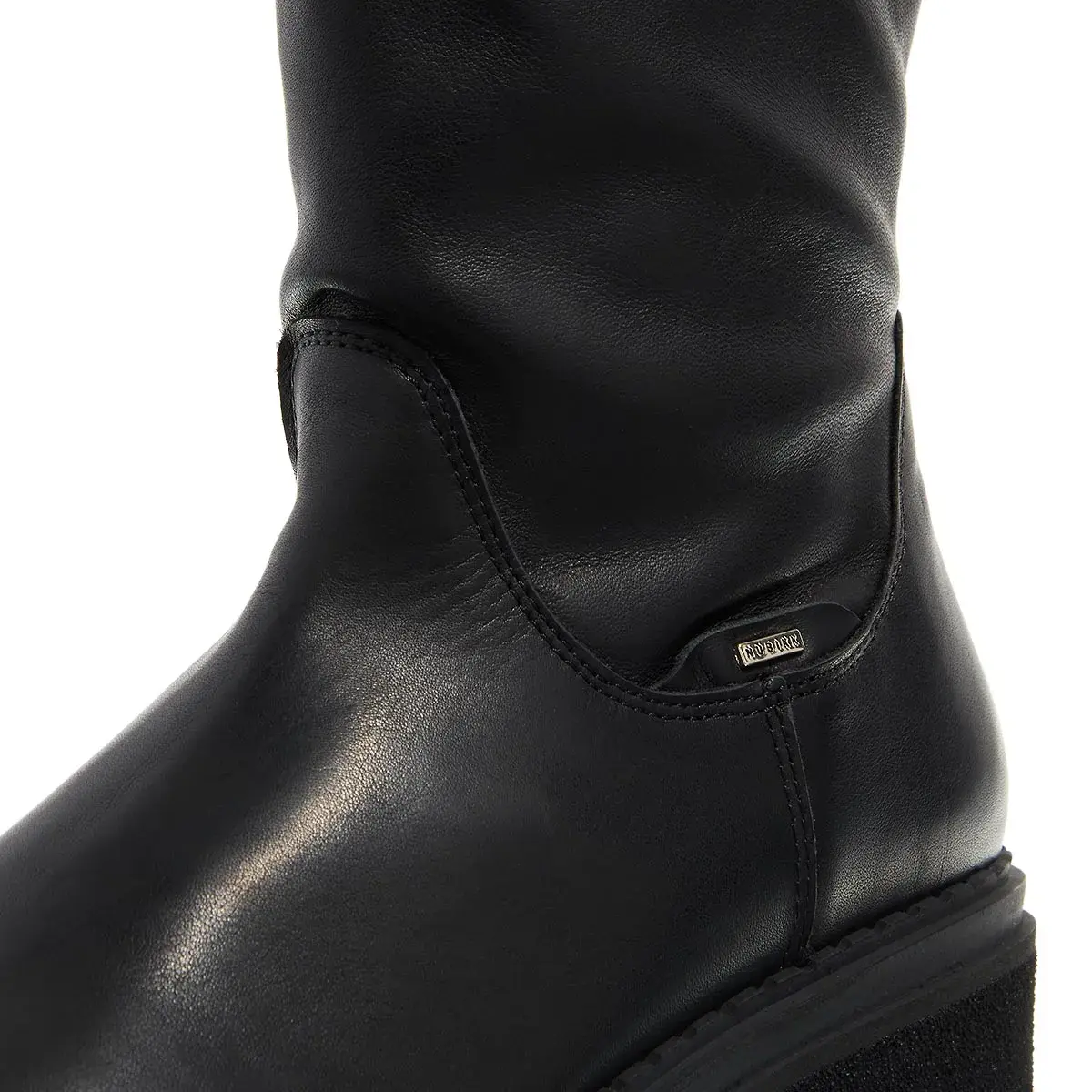 Schwarze Overknee-Plateau-Stiefel