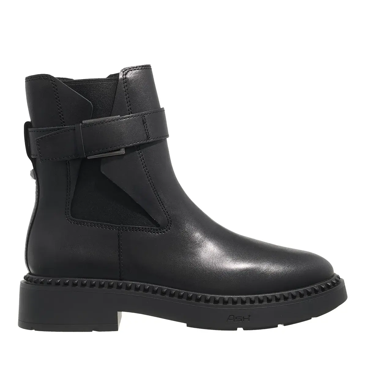 Schnallen-Stiefeletten aus Leder