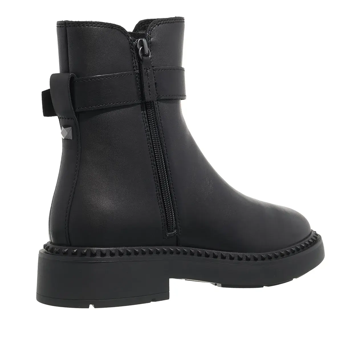 Schnallen-Stiefeletten aus Leder