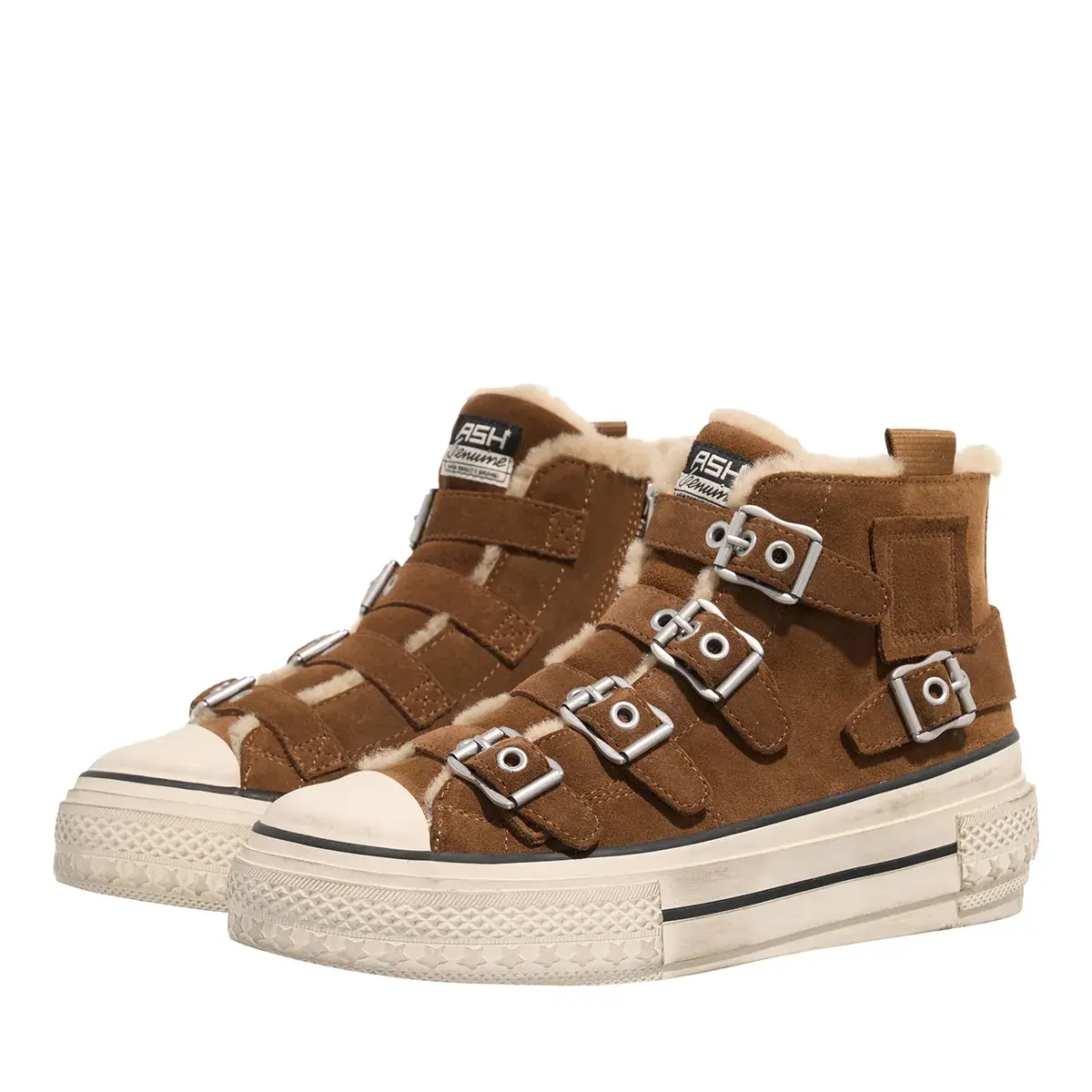 Wildleder High-Top Sneaker mit Schnallen