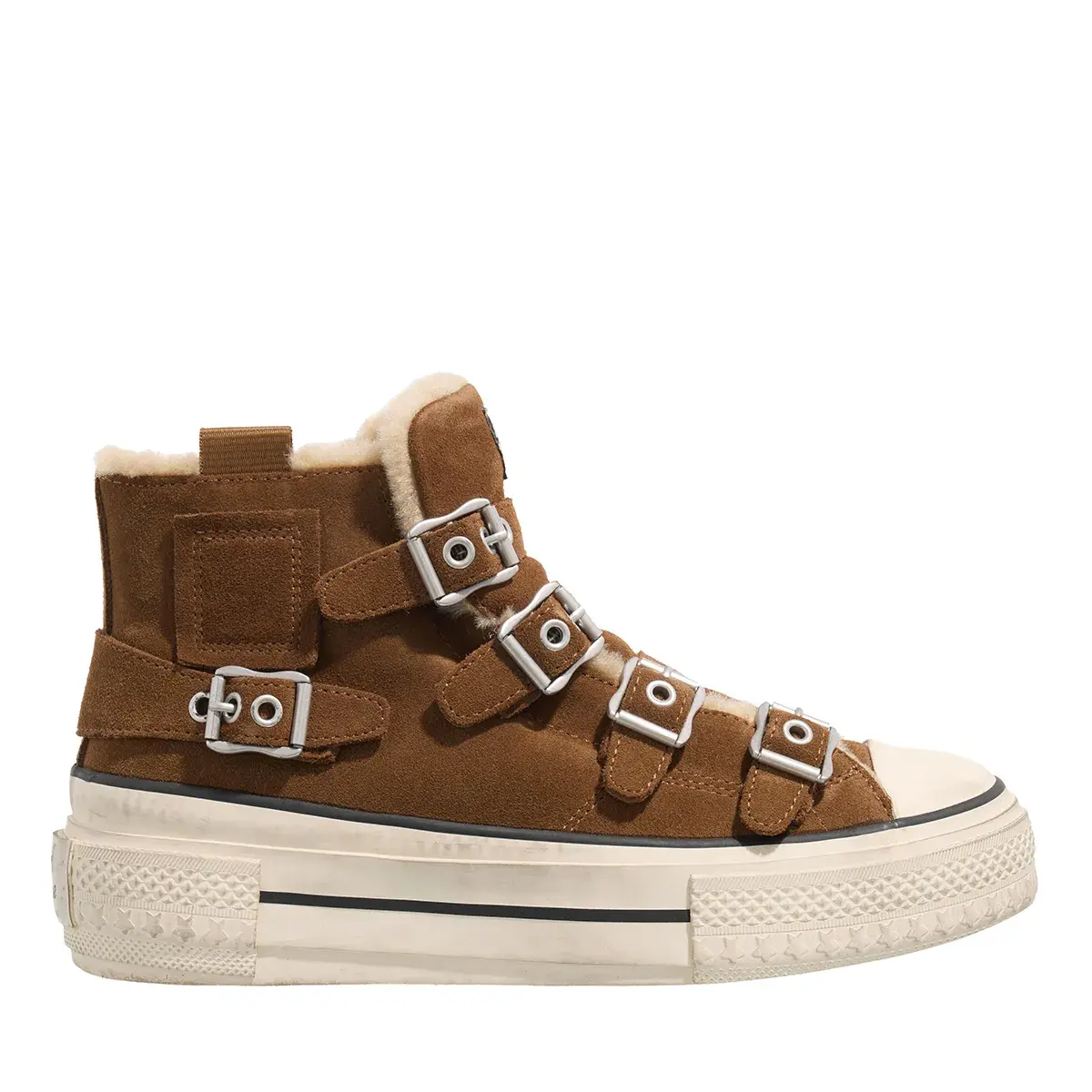 Wildleder High-Top Sneaker mit Schnallen
