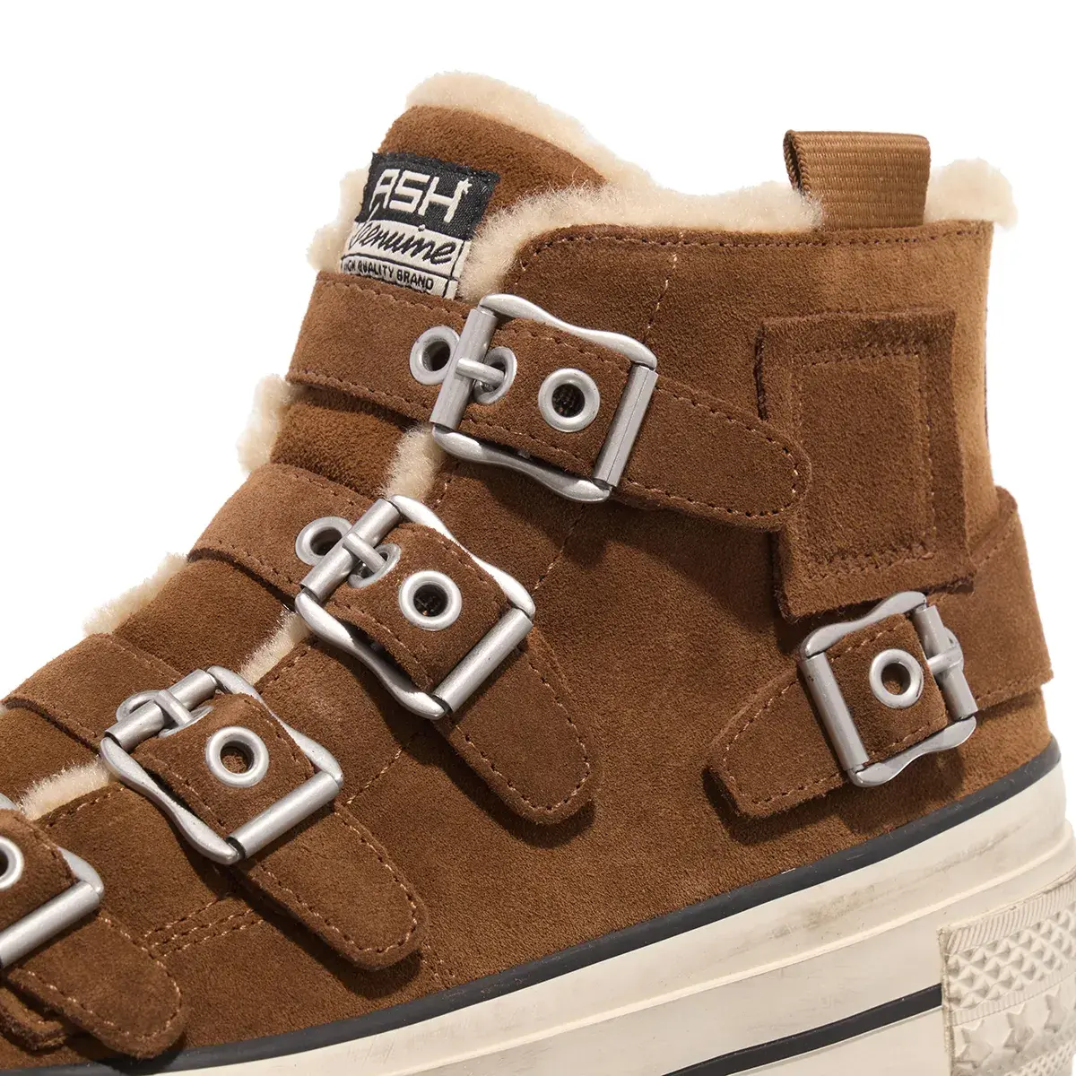 Wildleder High-Top Sneaker mit Schnallen
