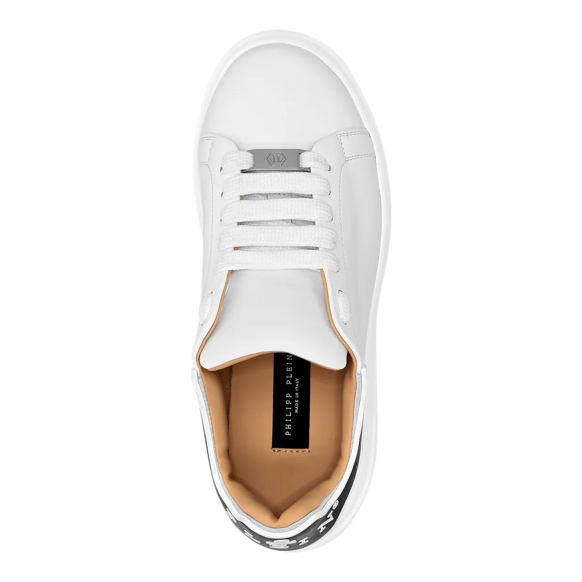 Weißer Low-Top-Sneaker aus Leder