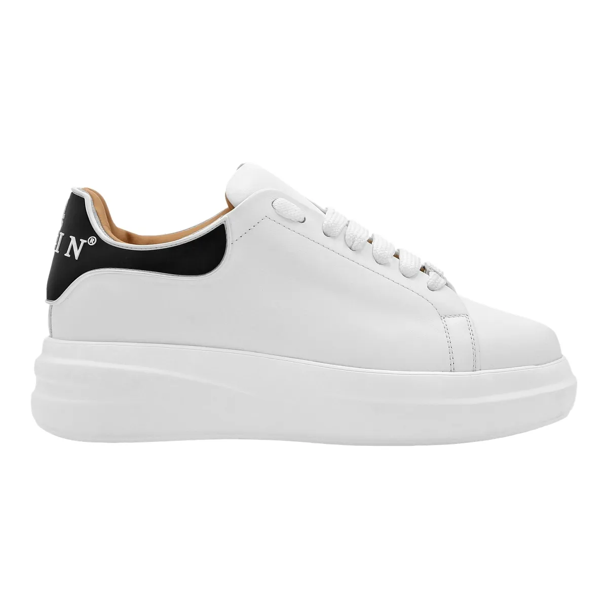 Weißer Low-Top-Sneaker aus Leder