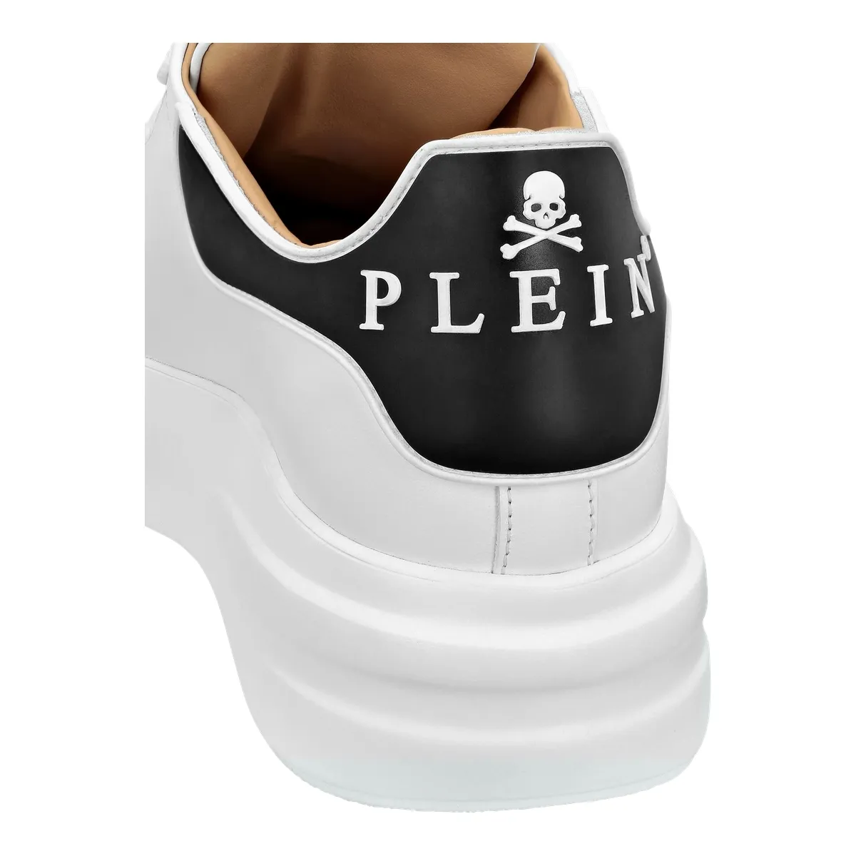 Weißer Low-Top-Sneaker aus Leder