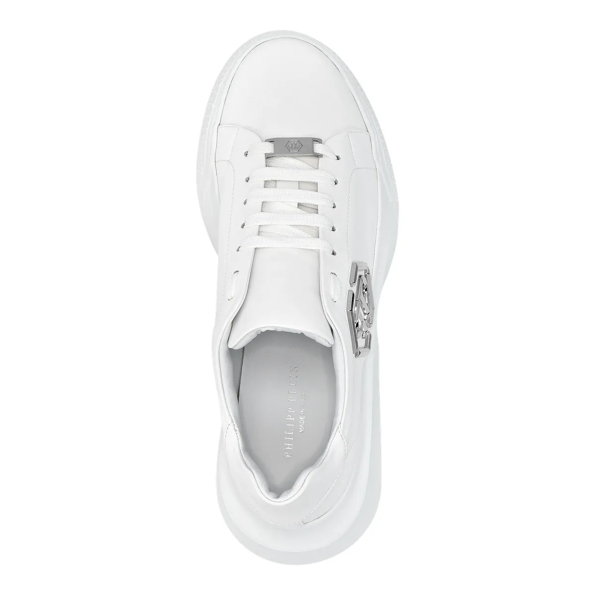 Weißer Leder Low-Top Sneaker Godzilla