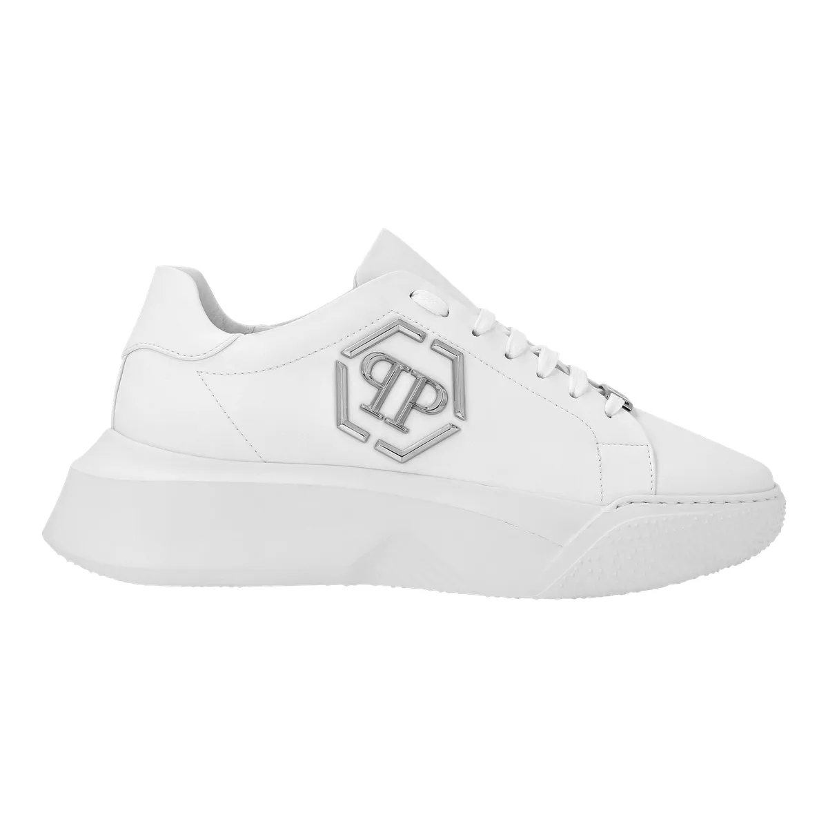 Weißer Leder Low-Top Sneaker Godzilla