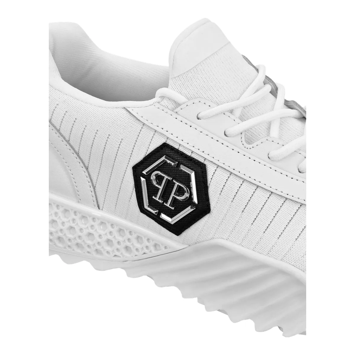 Weißer Runner Hexagon Low-Top Sneaker