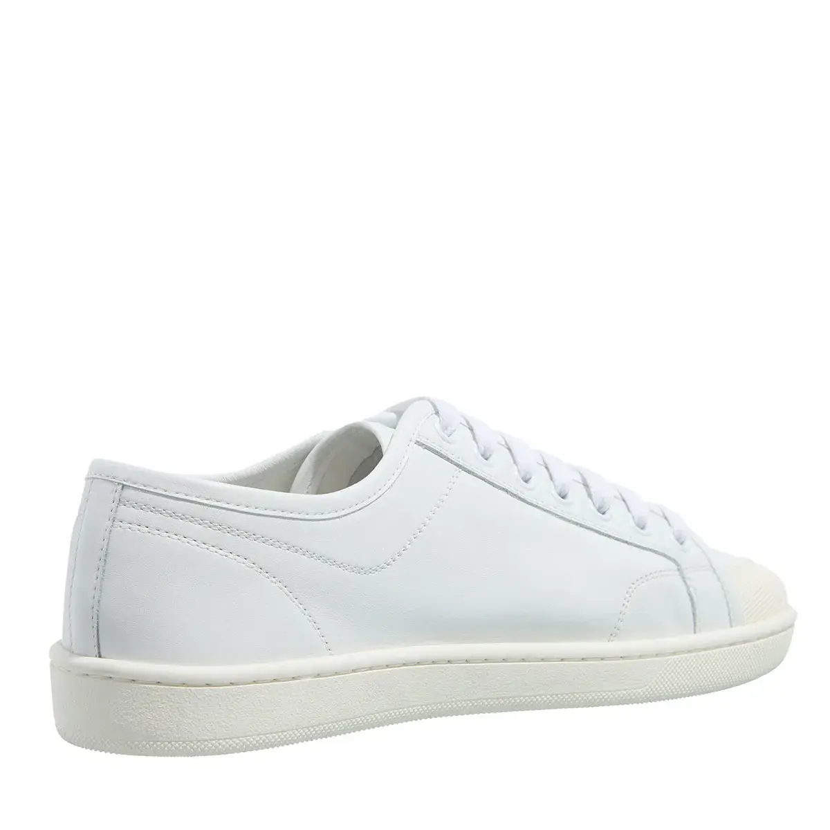 Weißer Leder-Sneaker mit niedrigem Schaft