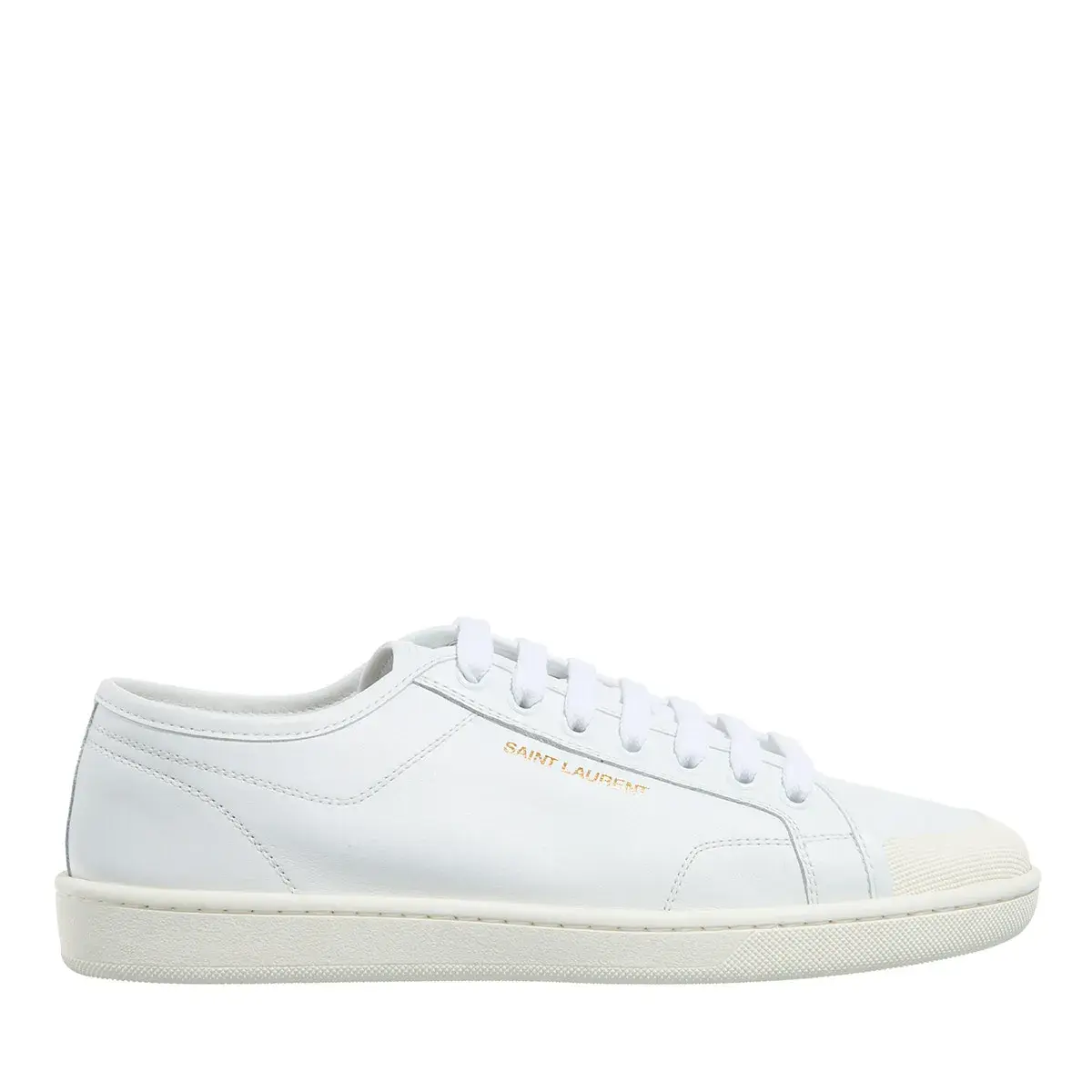 Weißer Leder-Sneaker mit niedrigem Schaft