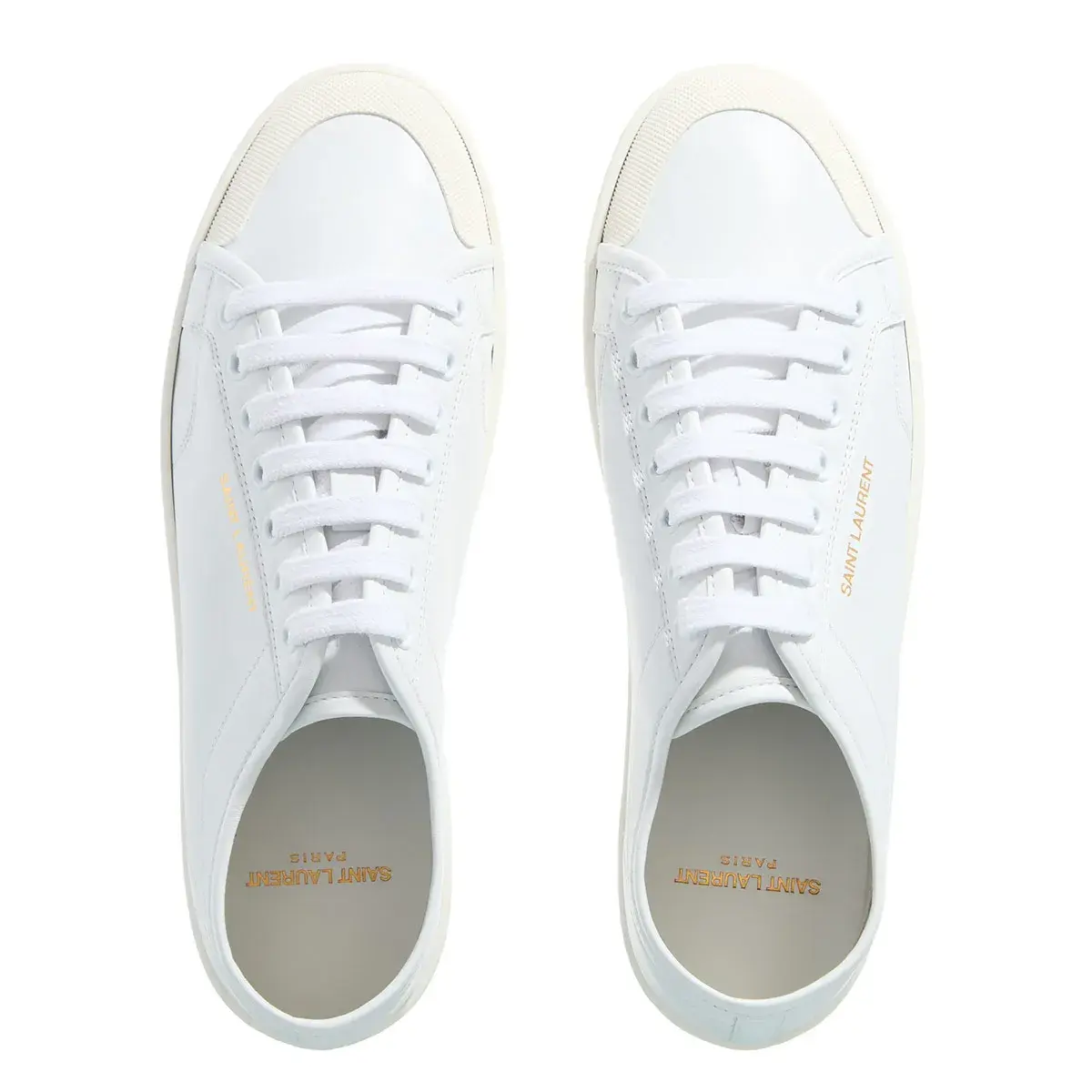 Weißer Leder-Sneaker mit niedrigem Schaft