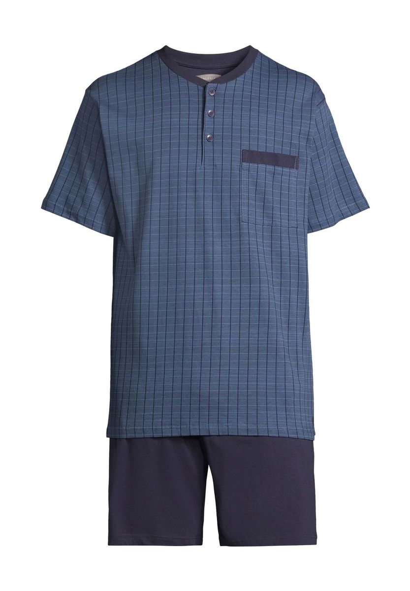 Herren Baumwoll-Shorty Schlafanzug mit Karomuster