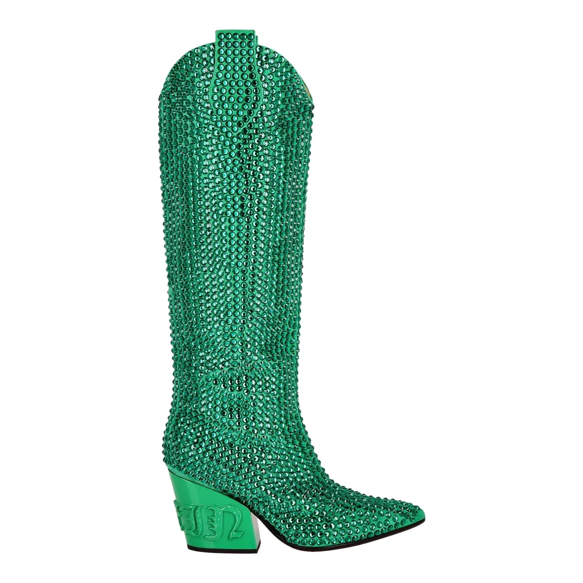 Kristallbesetzte Western Kniehohe Stiefel