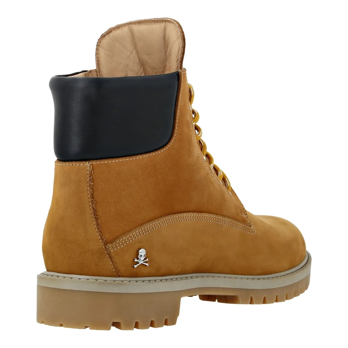Wanderstiefel aus hellbraunem Nubukleder