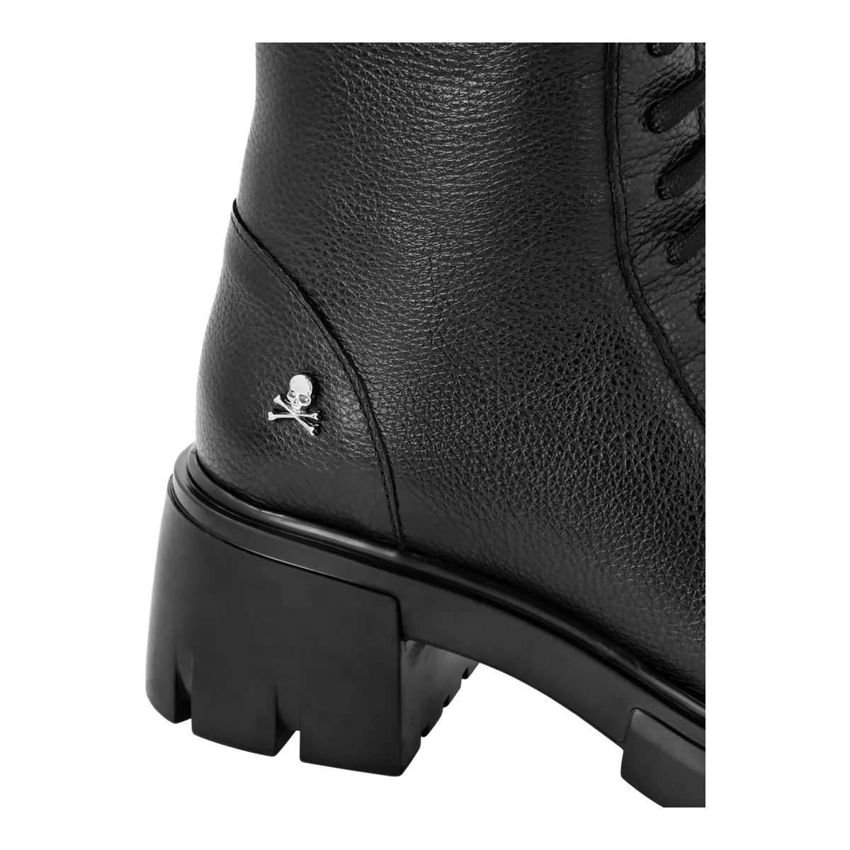 Schwarze Schnürstiefelette aus Leder