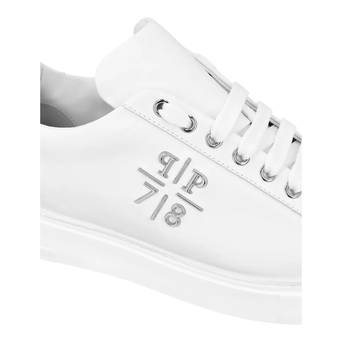 Weisser Leder Low-Top Mode Sneaker