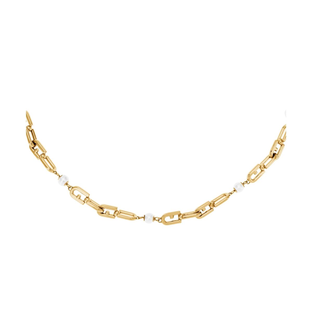 Goldene Kettenhalskette mit Perlenakzenten
