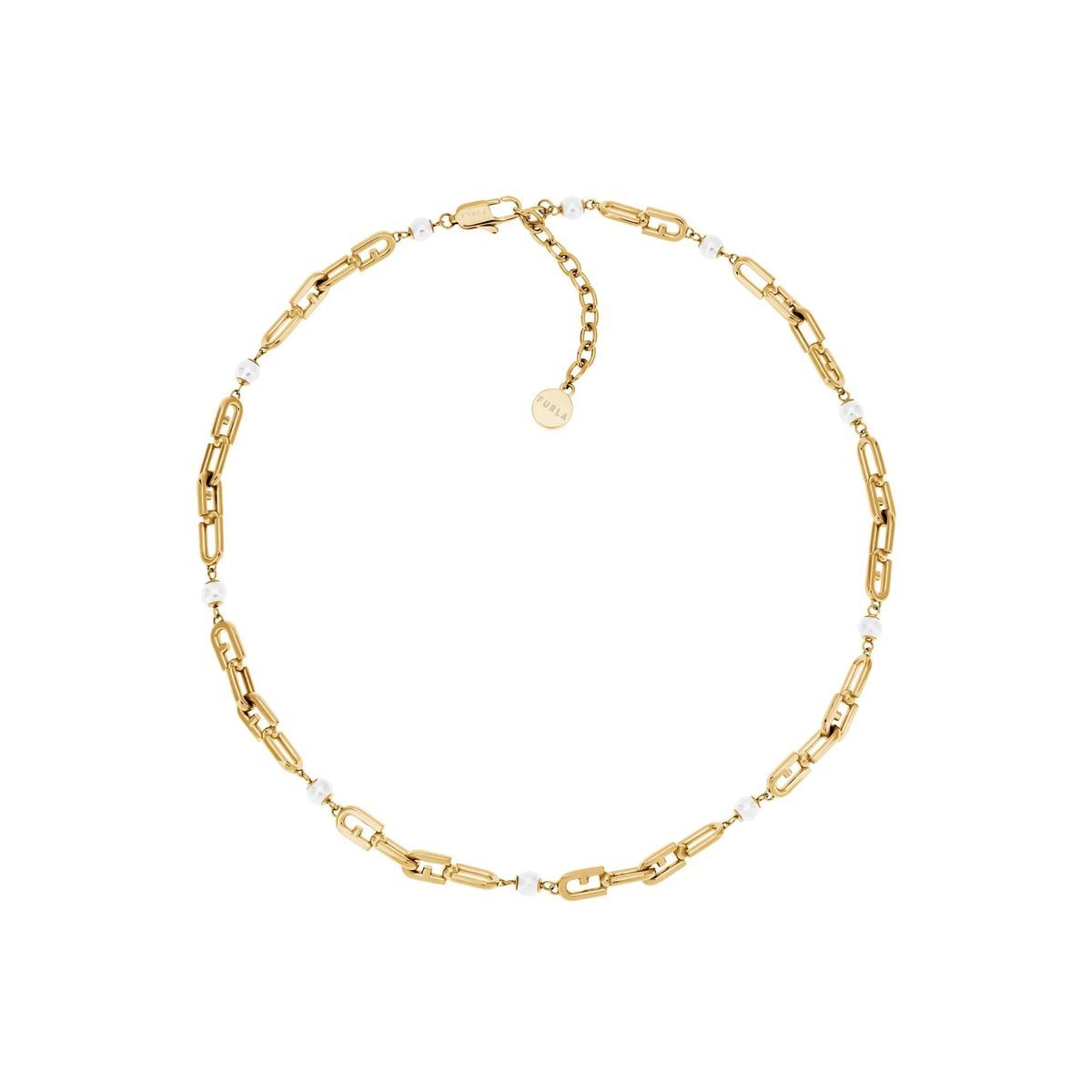 Goldene Kettenhalskette mit Perlenakzenten