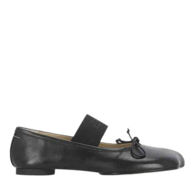 Leder Ballerinas mit elastischem Riemen