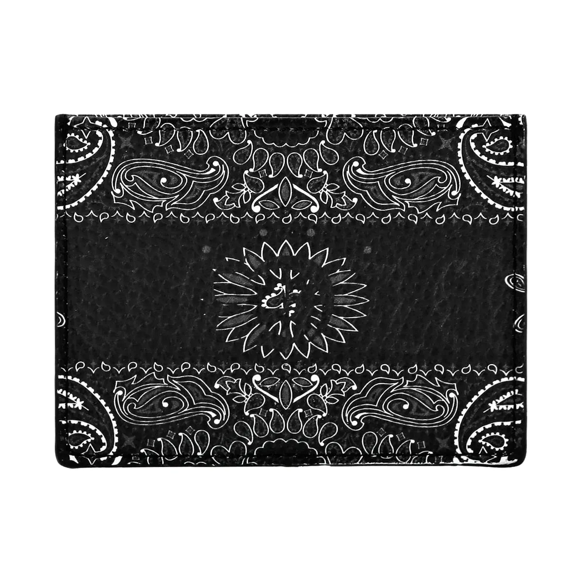 Kartenetui aus Leder mit Paisley-Bandana-Muster