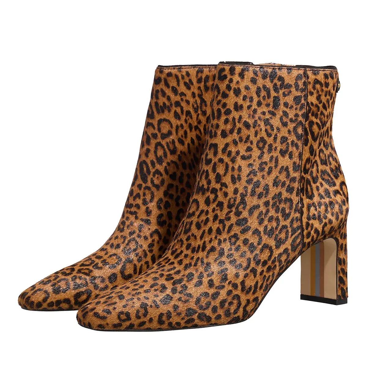 Stiefeletten mit Leopardenmuster und spitzer Zehenpartie